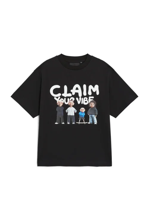 FREEMINDS CLAIM YOUR VIBE BLACK T-SHIRT