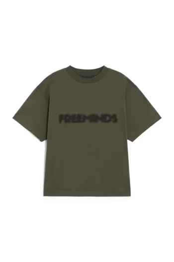 FREEMINDS GREEN NAVY LOGO T-SHIRT