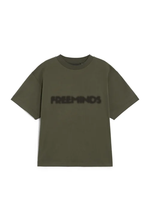 FREEMINDS GREEN NAVY LOGO T-SHIRT