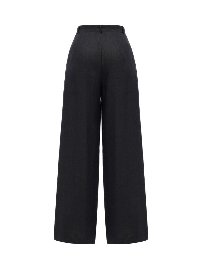 Etnodim Black linen women's pants "Agrus" - Image 6