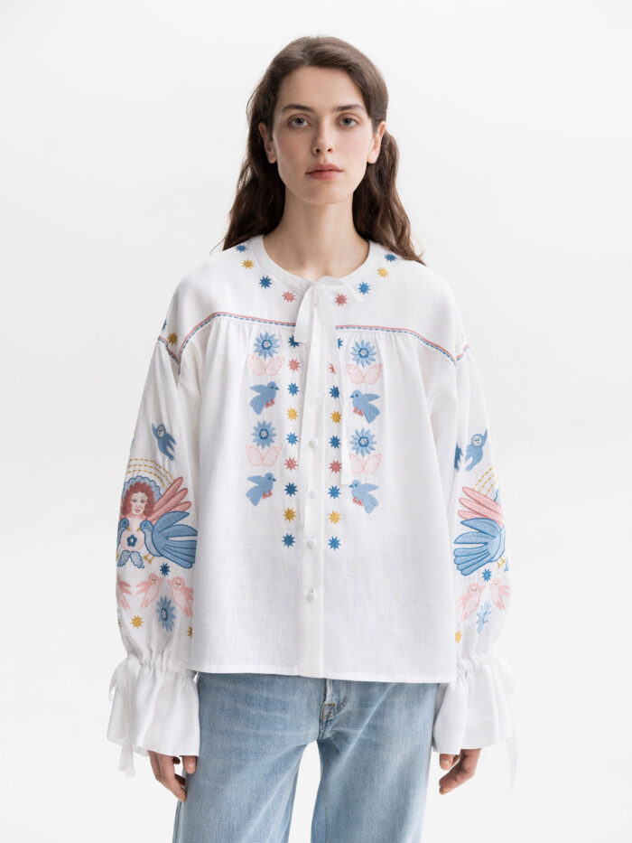 Etnodim White embroidered shirt with abundant embroidery Prychornomorya - Image 4