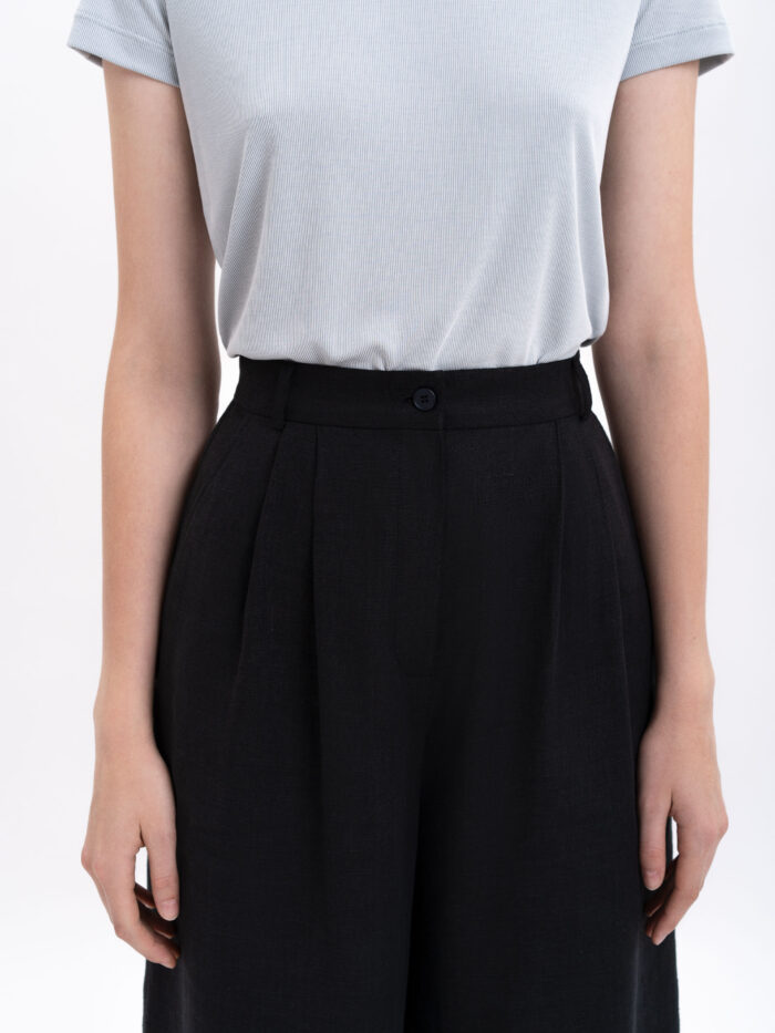 Etnodim Black linen women's pants "Agrus" - Image 2