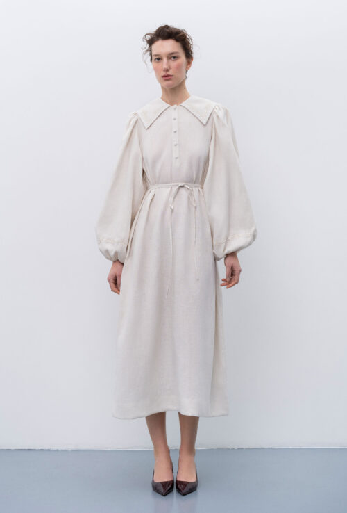 Etnodim Linen dress with embroidery Pervotsvit Light