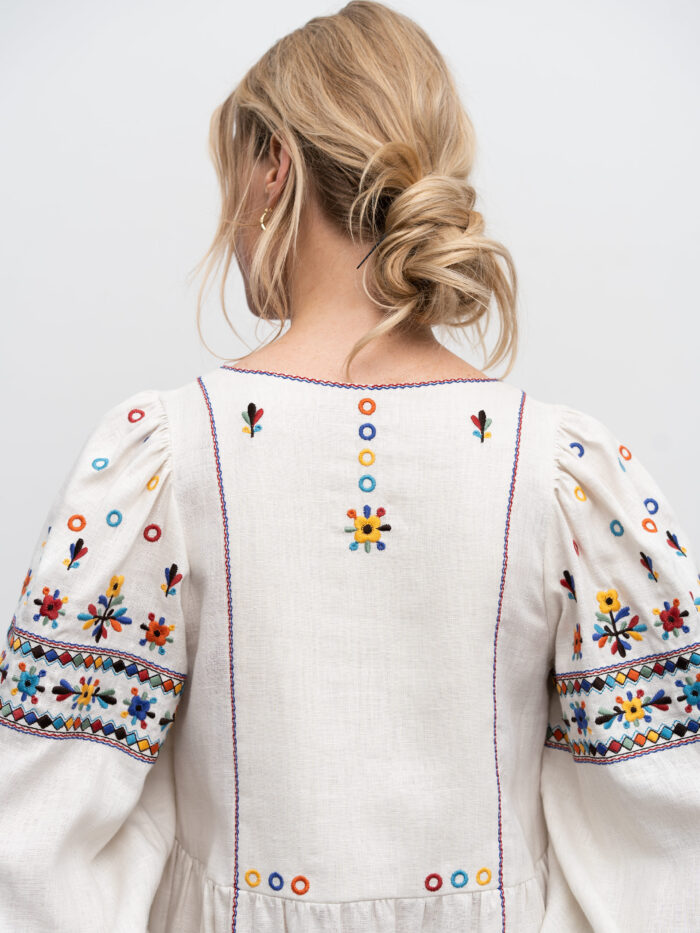 Etnodim Long embroidered linen dress with yavorivsky ornament Yaryna - Image 7