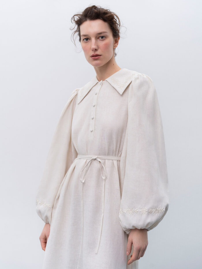 Etnodim Linen dress with embroidery Pervotsvit Light - Image 6