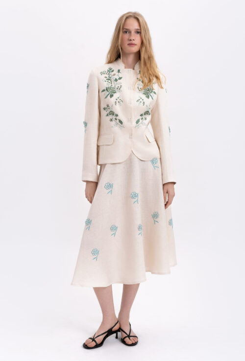 Etnodim Linen embroidered jacket of milk color «Adoxa»