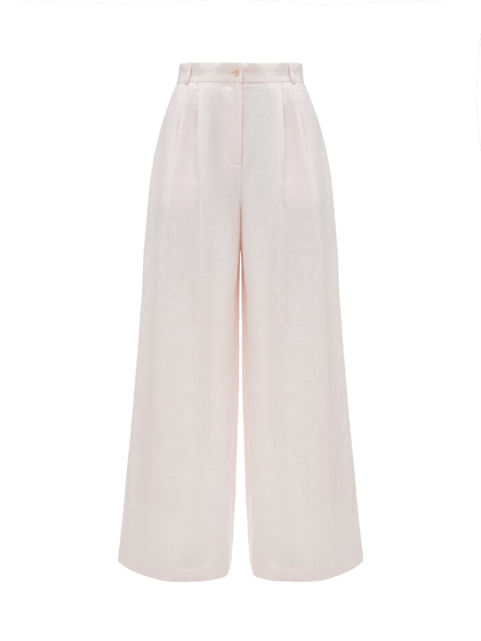 Etnodim Light pink linen women's pants «Agrus» - Image 4