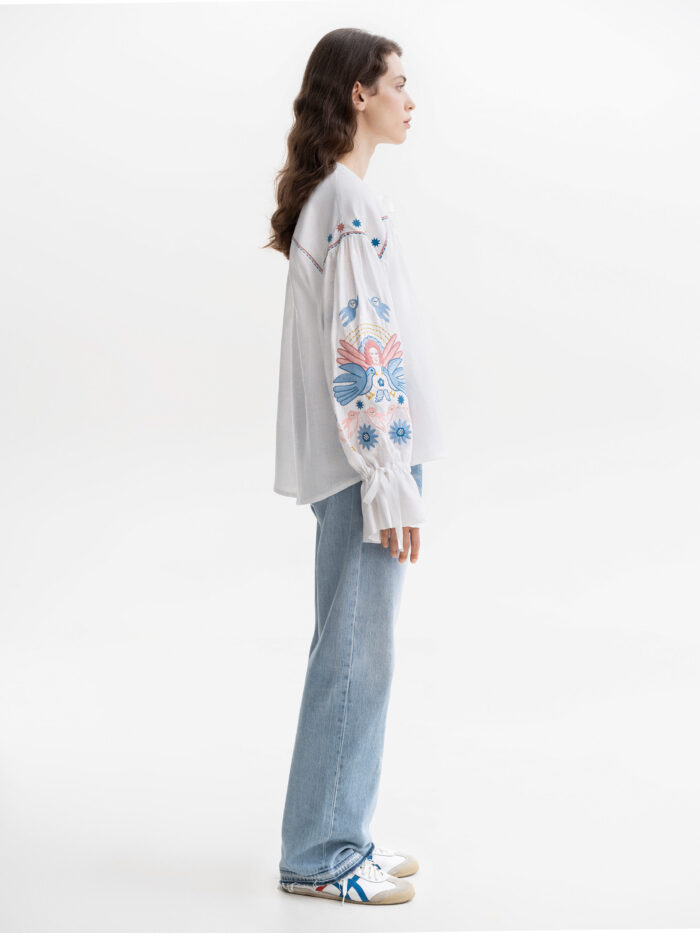 Etnodim White embroidered shirt with abundant embroidery Prychornomorya - Image 5