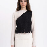 Etnodim Asymmetric vest with black embroidery in tone "Osiayna"