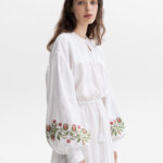 Etnodim Embroidered midi dress with floral ornament Pelageya