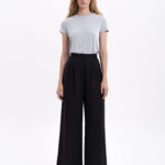 Etnodim Black linen women's pants "Agrus"