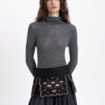 Etnodim Black linen basque "Polyn"