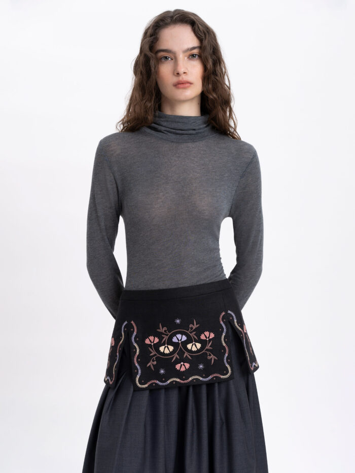 Etnodim Black linen basque "Polyn"