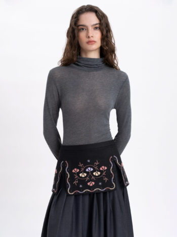 Etnodim Black linen basque "Polyn"