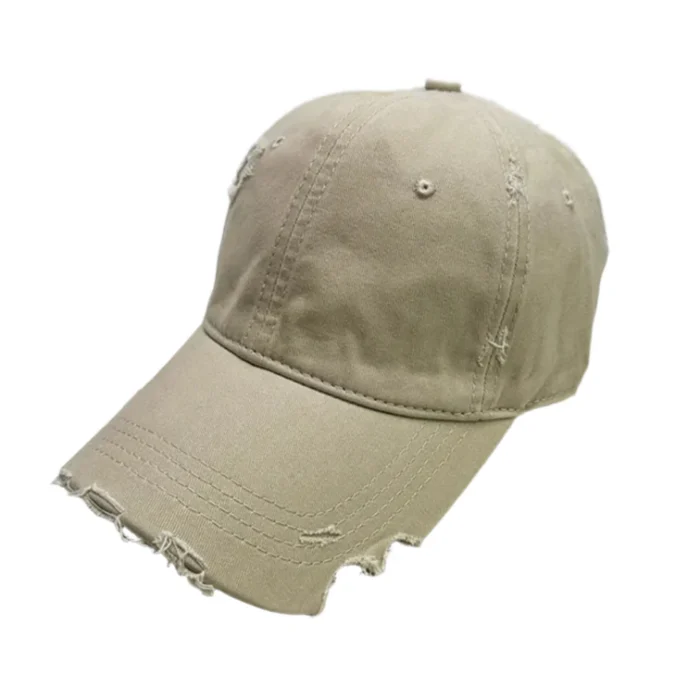 Attere Sliced Distressed Hat Beige