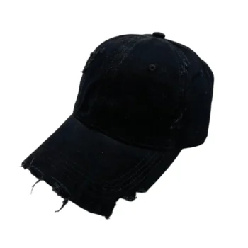 Attere Sliced Distressed Hat Black