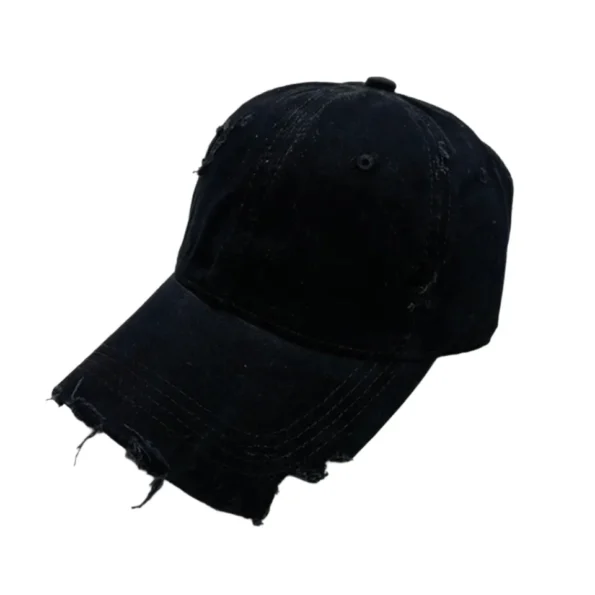 Attere Sliced Distressed Hat Black