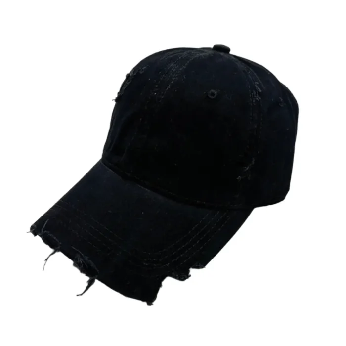 Attere Sliced Distressed Hat Black