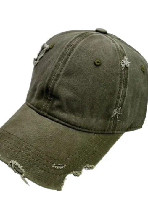 Attere Sliced Distressed Hat Army Green