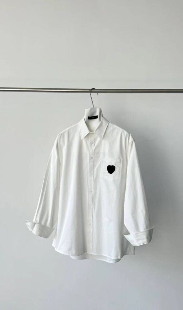 White shirt with Black Red Heart