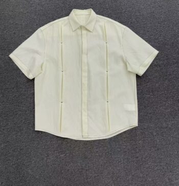 Yellow Shirt with Black Contrast Stitching