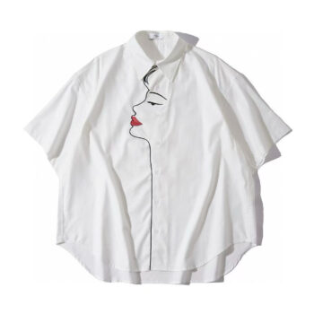 White Shirt with Face Print Extending (A NEW)