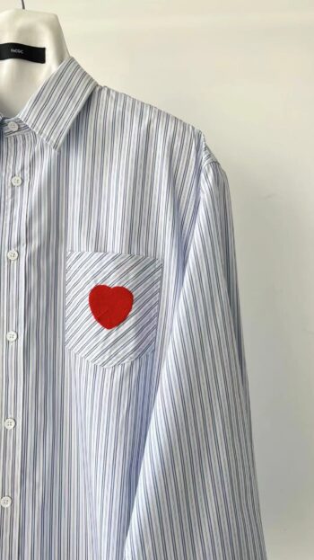 Blue Striped shirt with Red Heart (FAC)