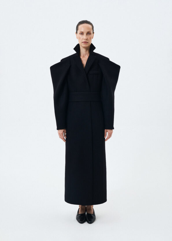 Eternal Coat with an architectural silhouette