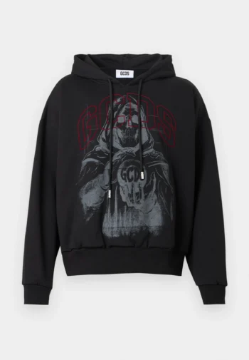 GCDS Kittho Pixel Printed Hoodie Bone