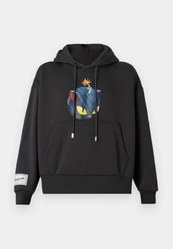 GCDS Kittho Pixel Printed Hoodie Grey