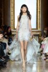 Sara Wong White ostrich fur dress