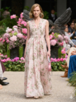 Sara Wong Pink floral silk linen print dress