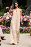 Sara Wong Yellow embroidered halter dress